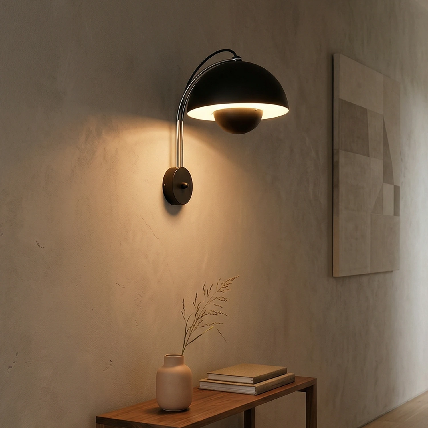 Flower Bud Wall Lamp - Matte Black Industrial Chic Corridor Lamp | HoaiLamp