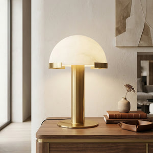 Melange Alabaster Dome Table Lamp - Luxury Foyer Credenza Decor | HoaiLamp