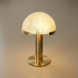 Melange Alabaster Dome Table Lamp - Minimalist Warm Ambient Glow | HoaiLamp