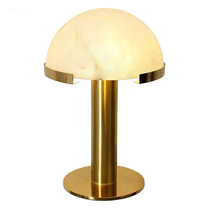 Melange Alabaster Dome Table Lamp - Studio White Background Profile | HoaiLamp