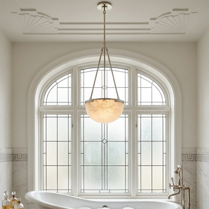 Melangee Alabaster Dome Pendant - Elegant Bath Feature | HoaiLamp