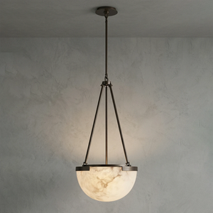 Melangee Alabaster Dome Pendant - Bronze Texture Contrast | HoaiLamp