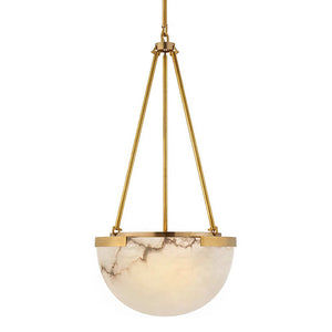 Melangee Alabaster Dome Pendant - Natural Veining Spotlight | HoaiLamp