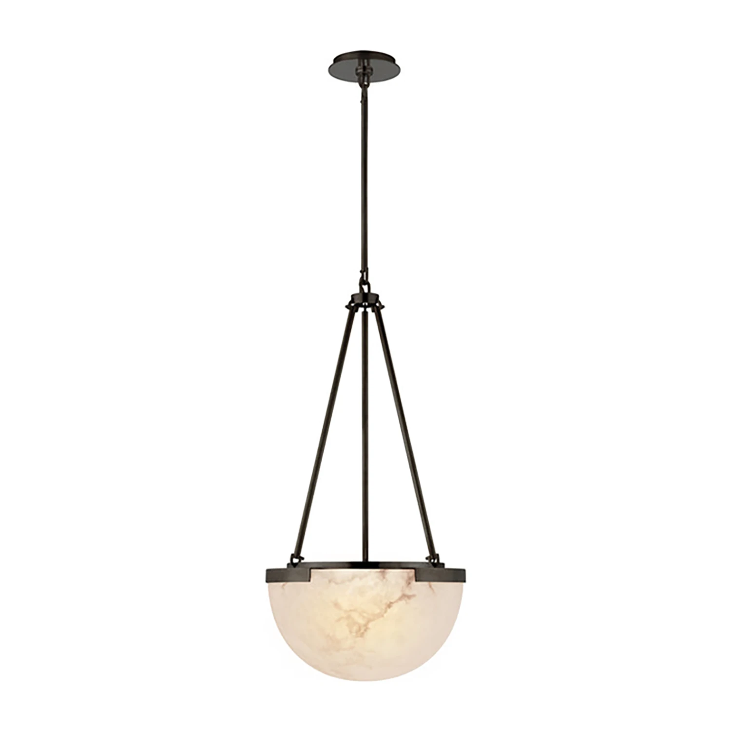 Melangee Alabaster Dome Pendant - Bronze Industrial Chic | HoaiLamp