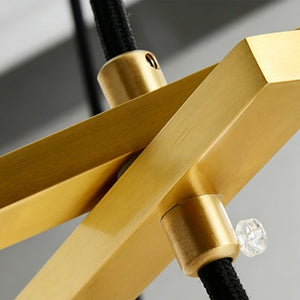 Miira Alabaster Chandelier - Precision Brushed Brass Joinery | HoaiLamp 