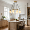Miira Alabaster Chandelier - Grand Culinary Island Ambiance | HoaiLamp