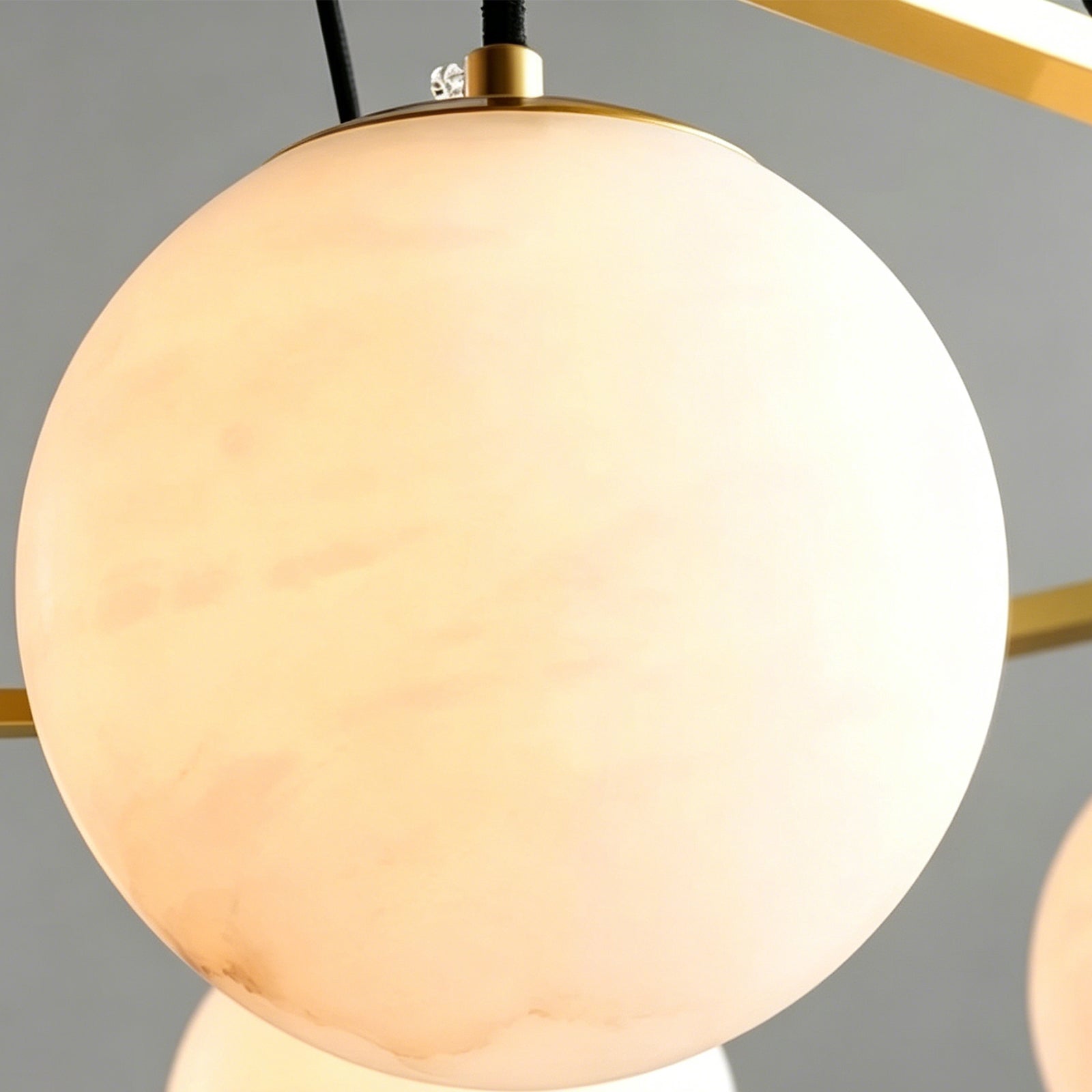 Miira Alabaster Chandelier - Macro Alabaster Spherical Texture | HoaiLamp