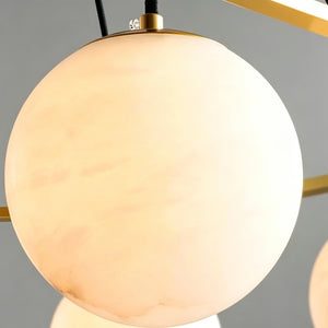 Miira Alabaster Chandelier - Macro Alabaster Spherical Texture | HoaiLamp