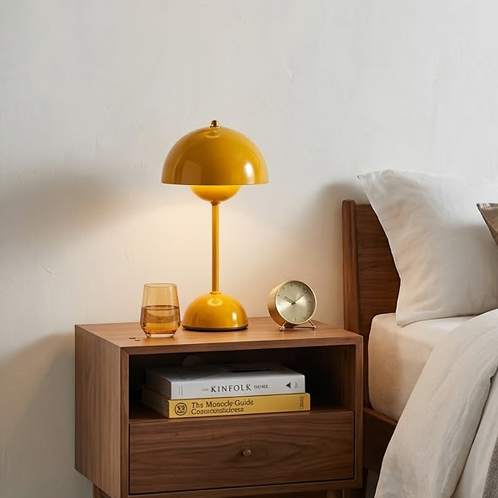 Portable vp9 Desk Lamp - Mid-Century Yellow Bedside Nightstand Warm Light | HoaiLamp