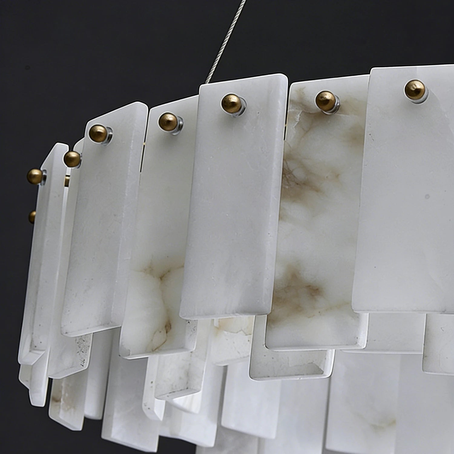 Modern Alabaster Celestial Chandelier - Natural Mineral Slabs | HoaiLamp