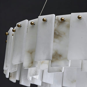 Modern Alabaster Celestial Chandelier - Natural Mineral Slabs | HoaiLamp