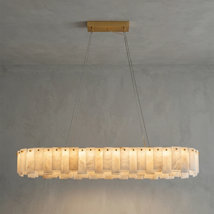 Modern Alabaster Celestial Chandelier - Linear Warmth Distribution | HoaiLamp