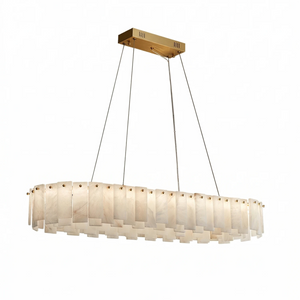 Modern Alabaster Celestial Chandelier - Sophisticated Oval Silhouette | HoaiLamp