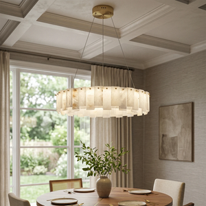 Modern Alabaster Celestial Chandelier - Elegant Dining Ambiance | HoaiLamp