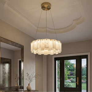 Modern Alabaster Celestial Chandelier - Grand Entryway Statement | HoaiLamp