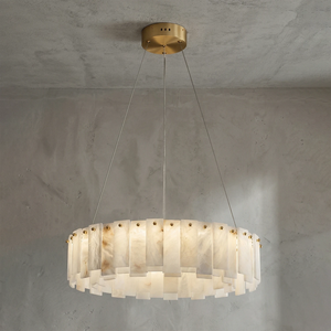 Modern Alabaster Celestial Chandelier - Industrial Stucco Contrast | HoaiLamp