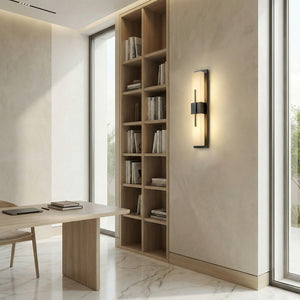 Modern Alabaster Linear Wall Sconce - Home Office Study Room Wooden Bookcase Light | HoaiLamp