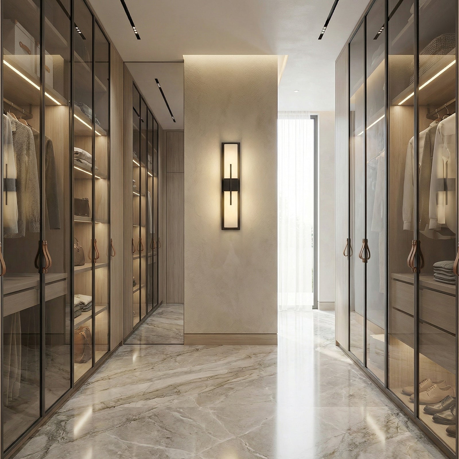 Modern Alabaster Linear Wall Sconce - Luxury Walk-In Closet Wardrobe Accent Light | HoaiLamp