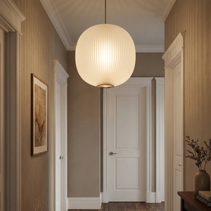 Bloom Frosted Glass Pendant Light - Contemporary Entryway Passage White Door Accent | HoaiLamp