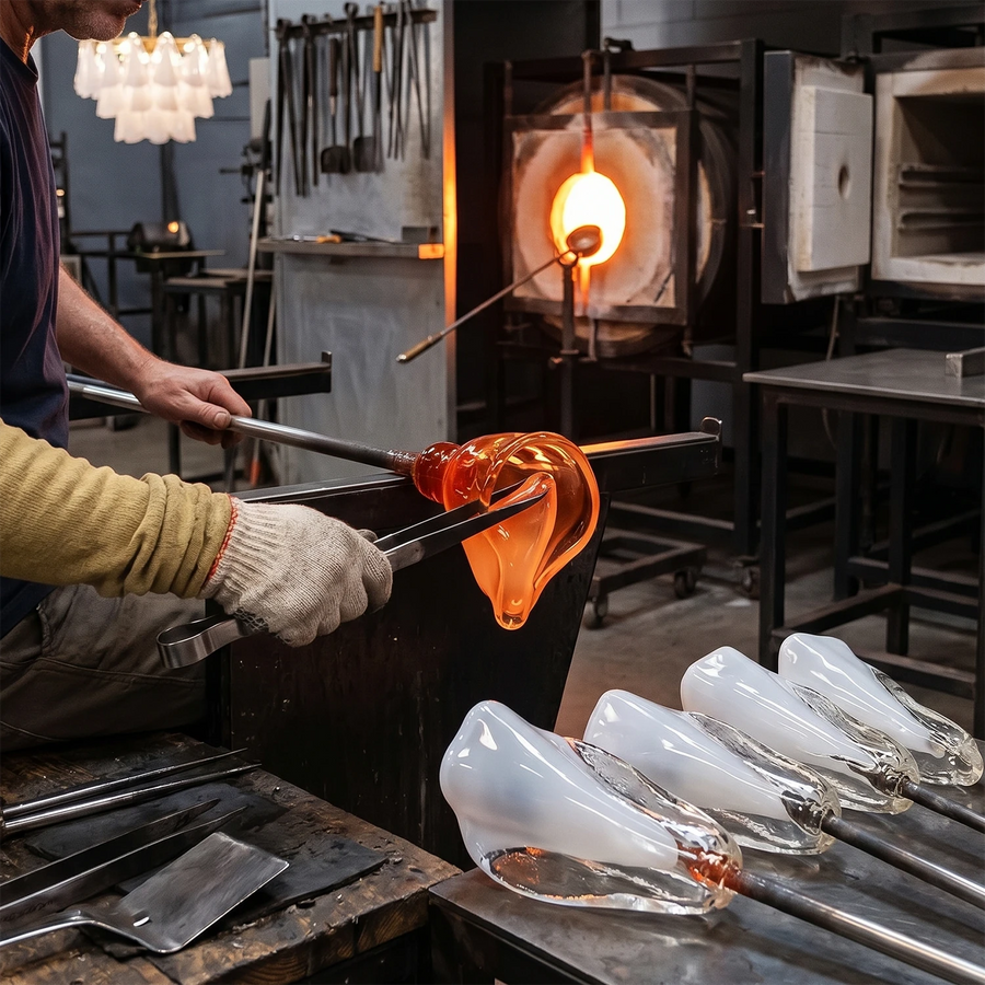 Petal Shaping and FormingCarefully molded to create the unique dual-texture cascading panels.