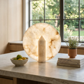 Modern Minimalist Disc-Shaped Alabaster Table Lamp