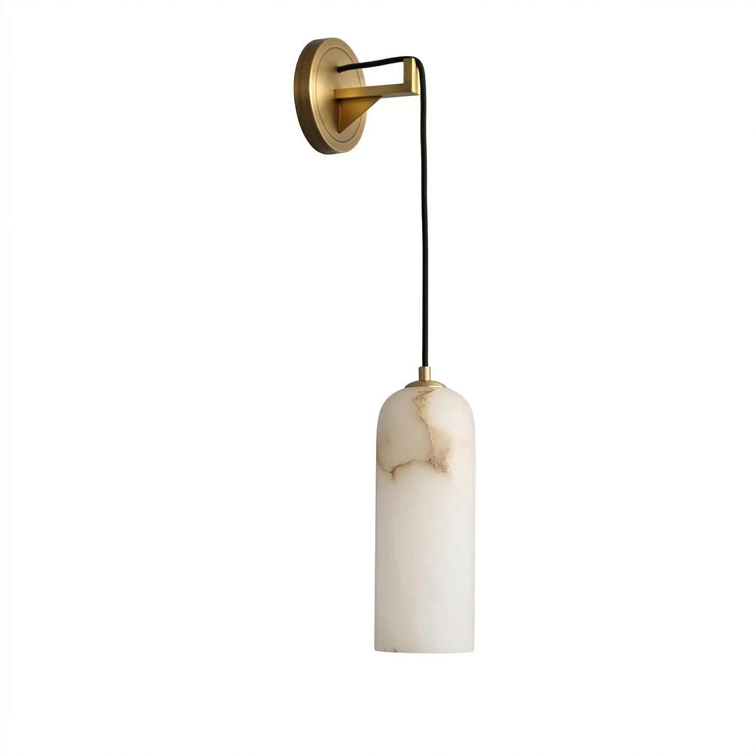 Modern Petra Sconce - Brushed Brass & Alabaster Profile | HoaiLamp