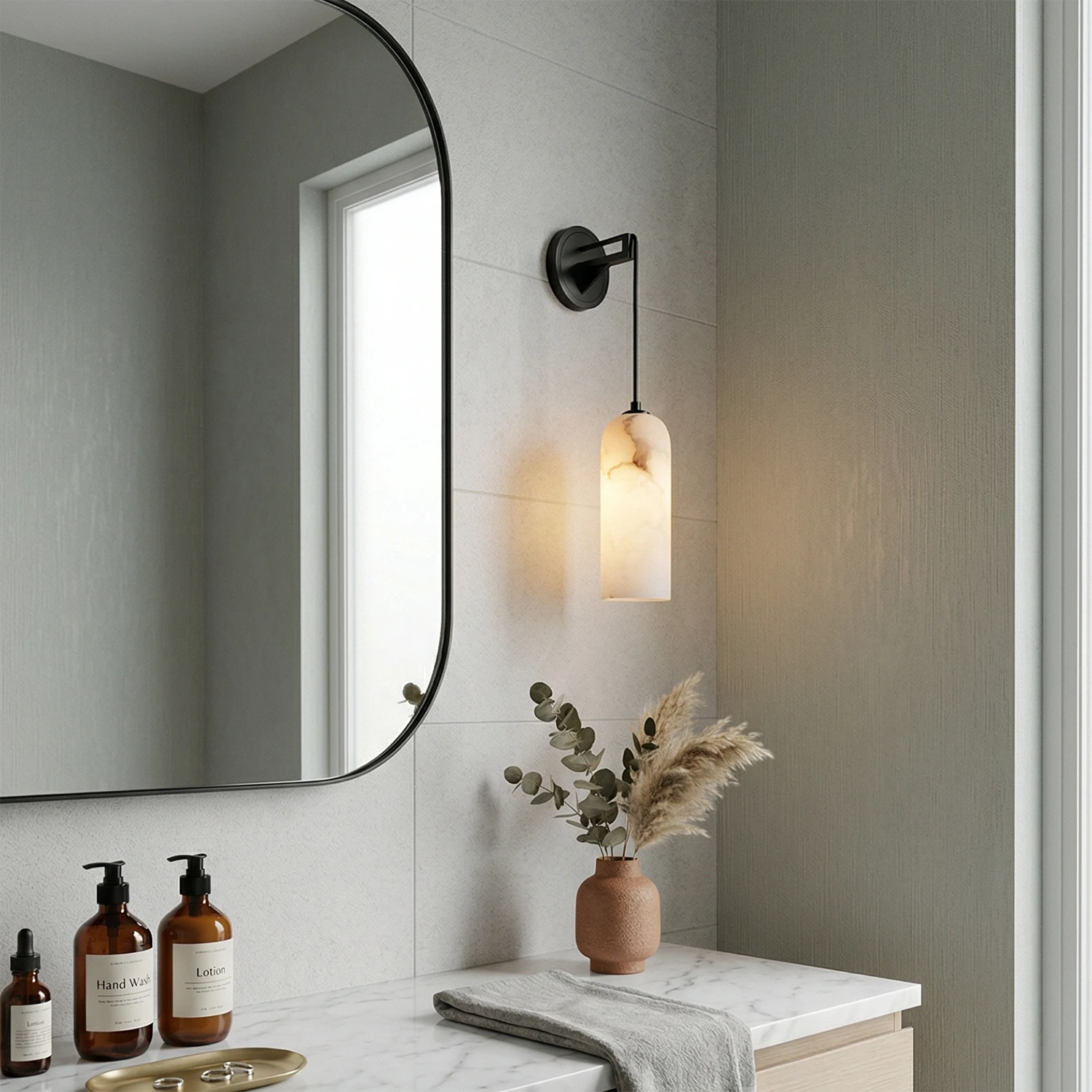 Modern Petra Sconce - Minimalist Bathroom Corner | HoaiLamp