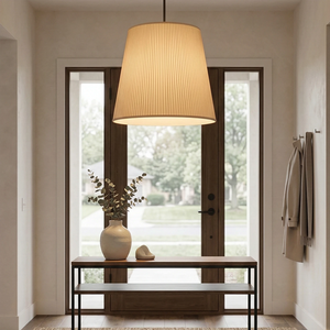Modern Tailored Reed Pleat Stem Pendant - Elegant Foyer Entrance Decor | HoaiLamp