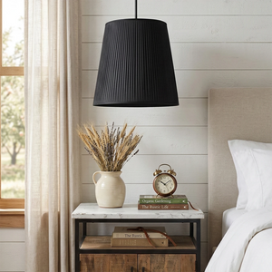 Modern Tailored Reed Pleat Stem Pendant - Cozy Bedroom Bedside Accent | HoaiLamp