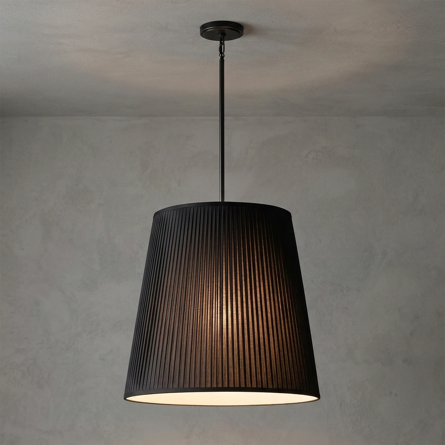 Modern Tailored Reed Pleat Stem Pendant - Minimalist Dark Interior Lighting | HoaiLamp