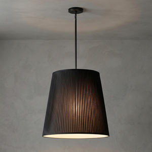 Modern Tailored Reed Pleat Stem Pendant - Minimalist Dark Interior Lighting | HoaiLamp