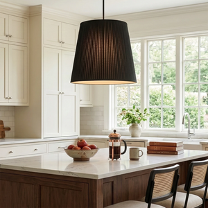 Modern Tailored Reed Pleat Stem Pendant - Modern Dining Room Centerpiece | HoaiLamp