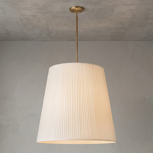 Modern Tailored Reed Pleat Stem Pendant - Elegant Tailored Fabric Detail | HoaiLamp