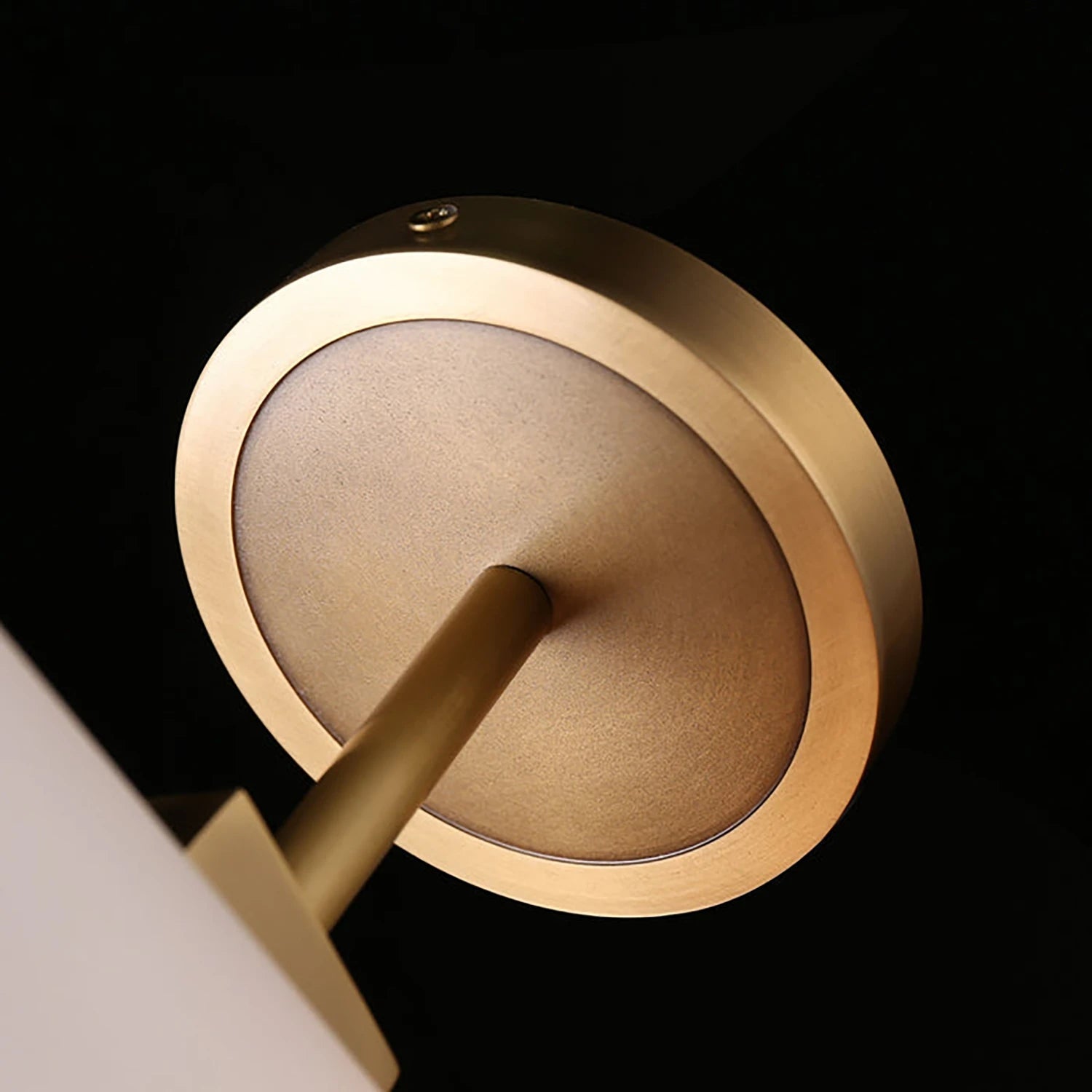 Montfaucon Wall Sconce - Brushed Brass Circular Wall Mount Profile | HoaiLamp