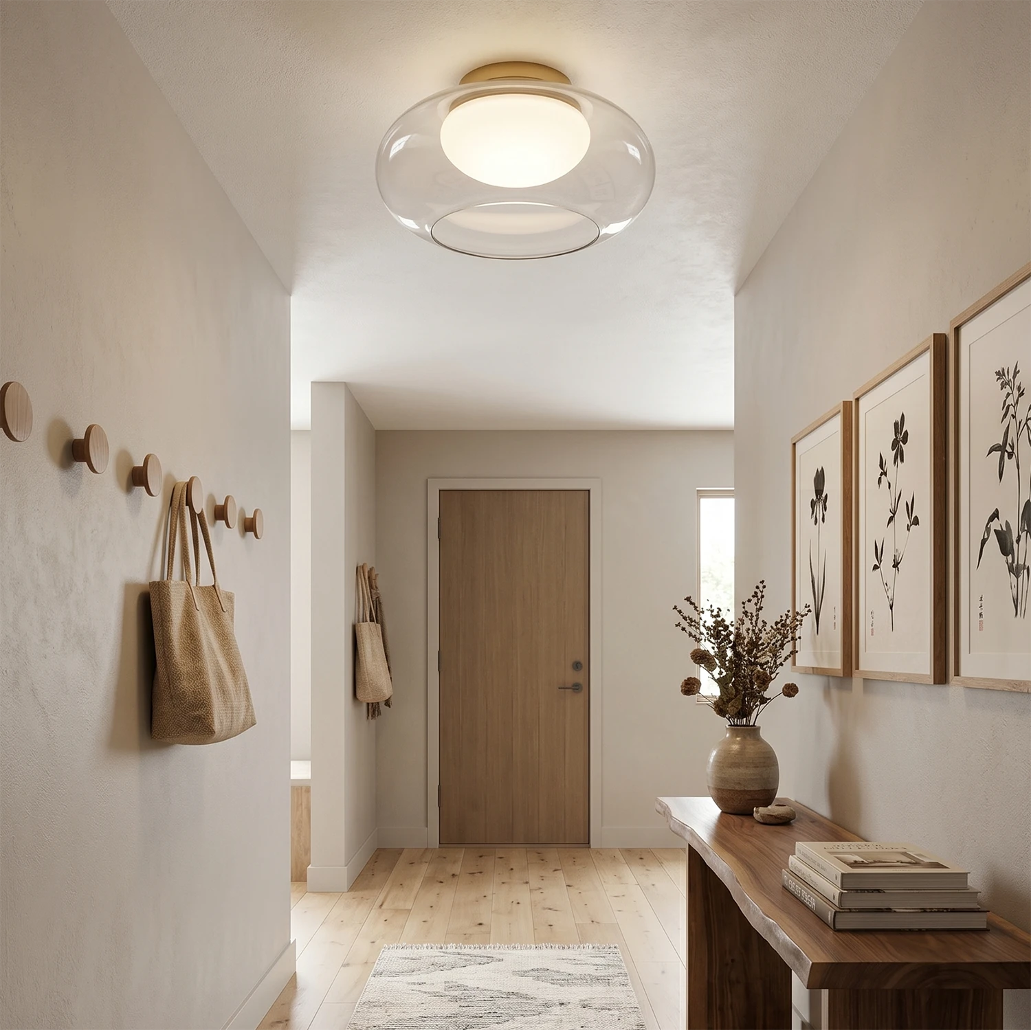 Moor Semi-Flush Mount - for Hallway - Minimalist Ceiling Light | Hoai Lamp