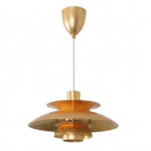 Multi-Tier Saucer Pendant Lamp - Antique Brushed Bronze Gold Luxury Metalwork SKU | HoaiLamp