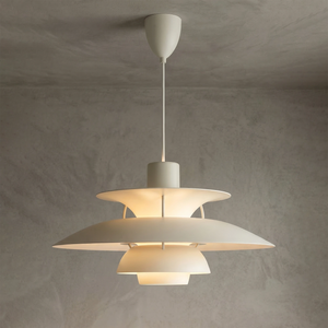 Multi-Tier Saucer Pendant Lamp - Classic Alabaster Cream White Soft Ambient Ray | HoaiLamp