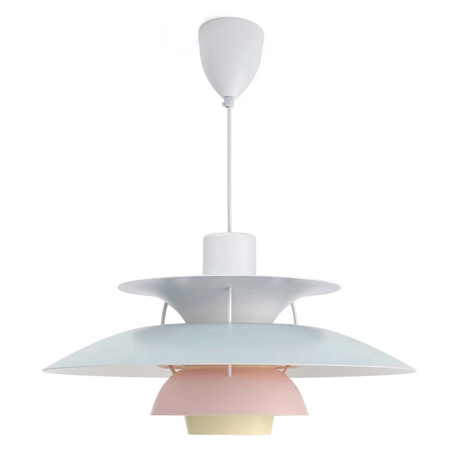Multi-Tier Saucer Pendant Lamp - Pastel Sky Blue and Pale Pink Studio SKU | HoaiLamp