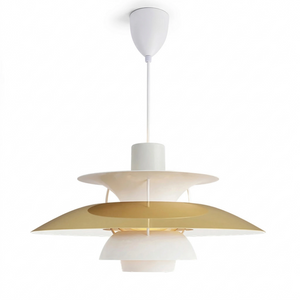 Multi-Tier Saucer Pendant Lamp - Polished Brass Gold Metallic Accent Studio SKU | HoaiLamp