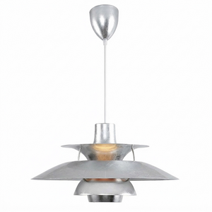 Multi-Tier Saucer Pendant Lamp - High-Gloss Chrome Silver Futuristic Metallic Texture SKU | HoaiLamp