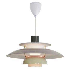 Multi-Tier Saucer Pendant Lamp - Slate Grey Olive Green Morandi Neutral Blend SKU | HoaiLamp