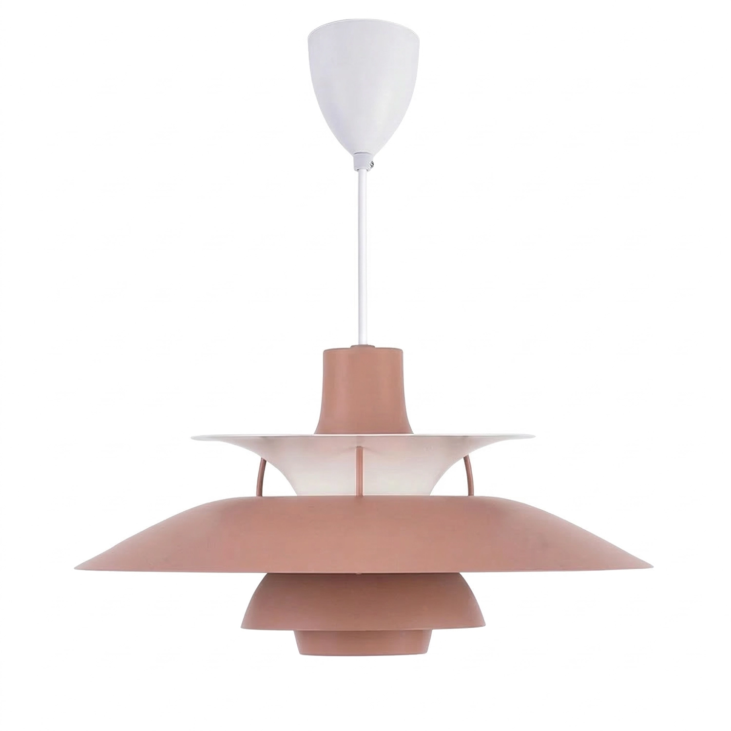 Multi-Tier Saucer Pendant Lamp - Saturated Terracotta Brick Red Timeless Palette SKU | HoaiLamp