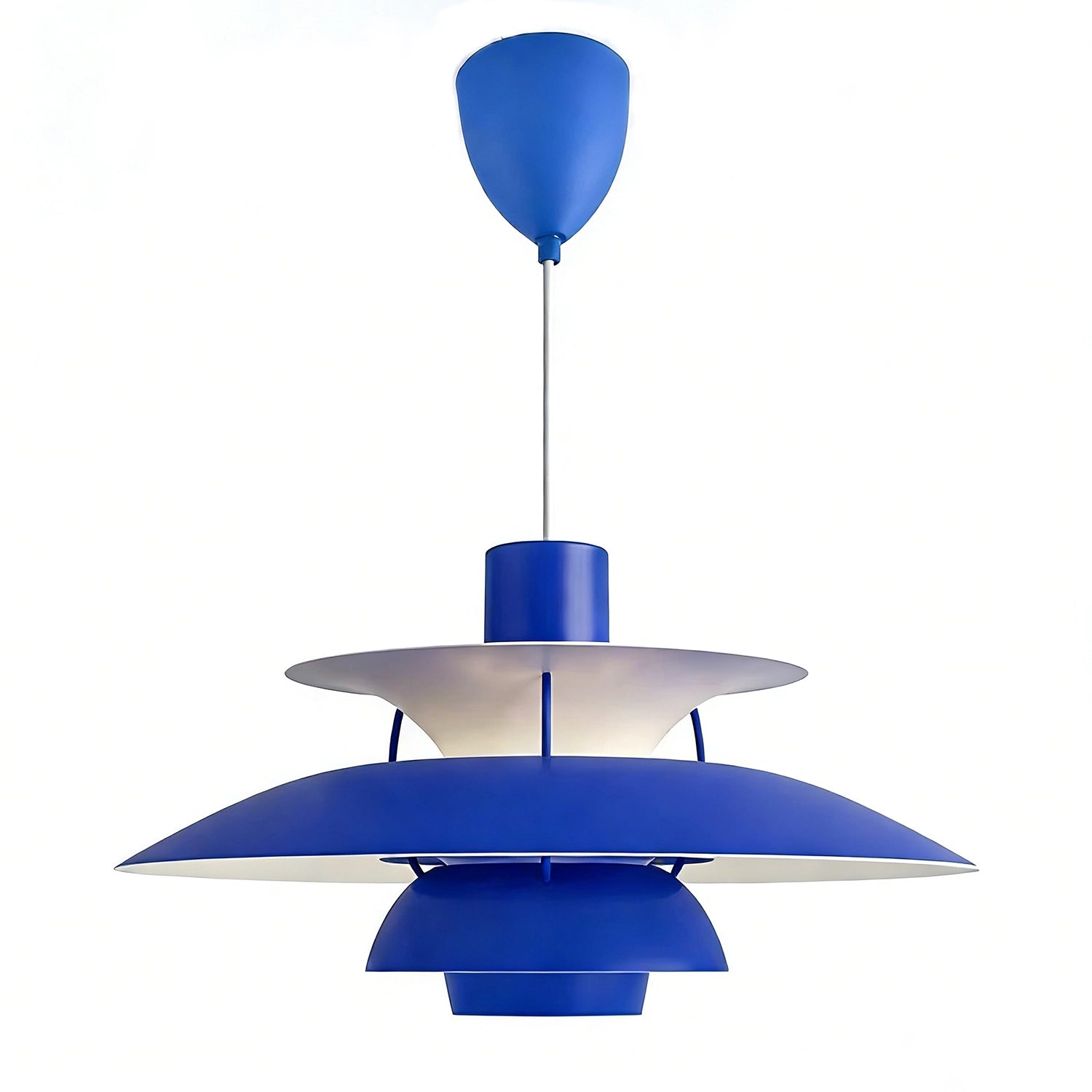 Multi-Tier Saucer Pendant Lamp - Bold Cobalt Ultramarine Blue Vivid Statement SKU | HoaiLamp