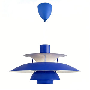 Multi-Tier Saucer Pendant Lamp - Bold Cobalt Ultramarine Blue Vivid Statement SKU | HoaiLamp