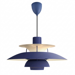 Multi-Tier Saucer Pendant Lamp - Bold Cobalt Ultramarine Blue Vivid Dynamic Statement SKU | HoaiLamp