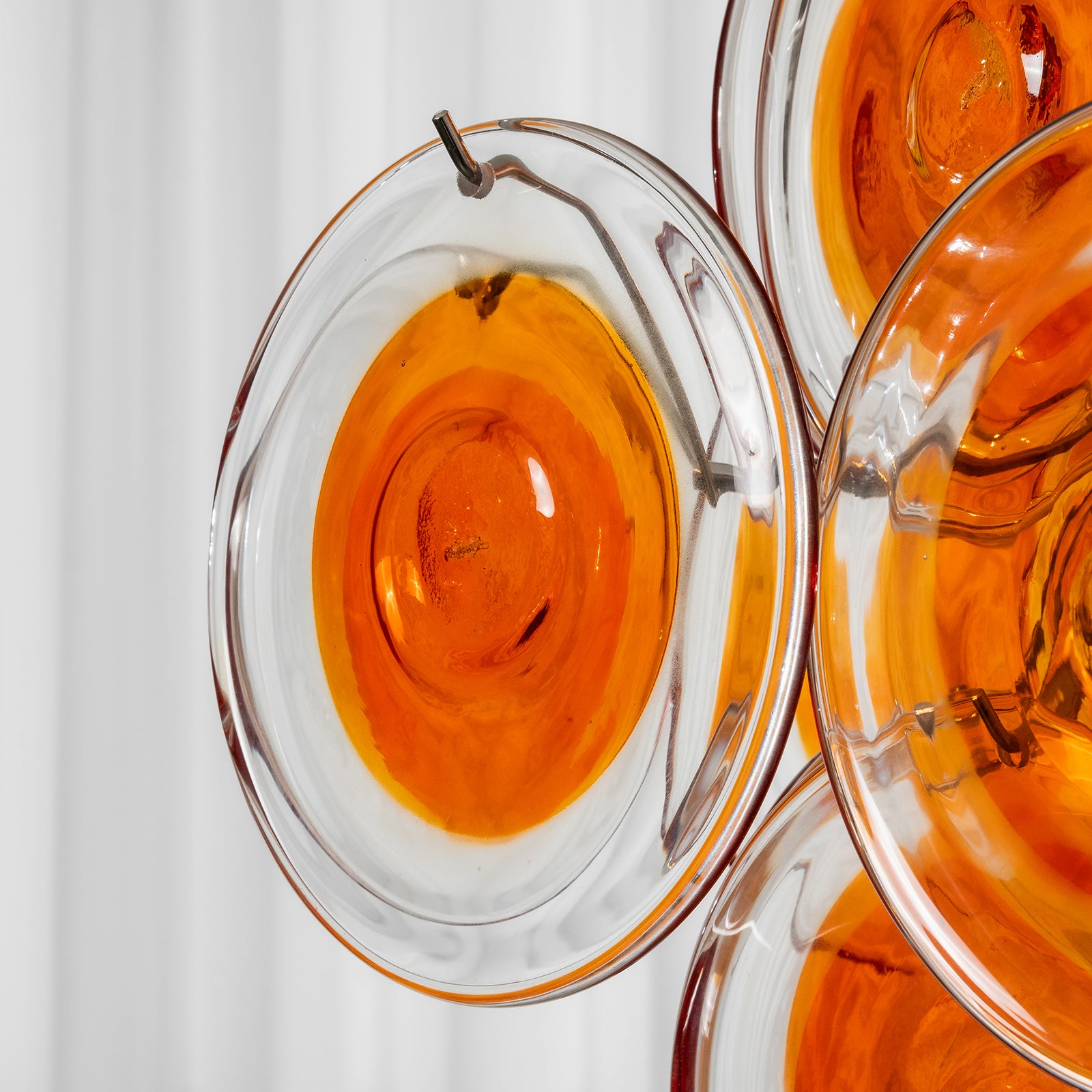 Murano Orange Disk Chandelier - Hand-Blown Glass Texture | HoaiLamp