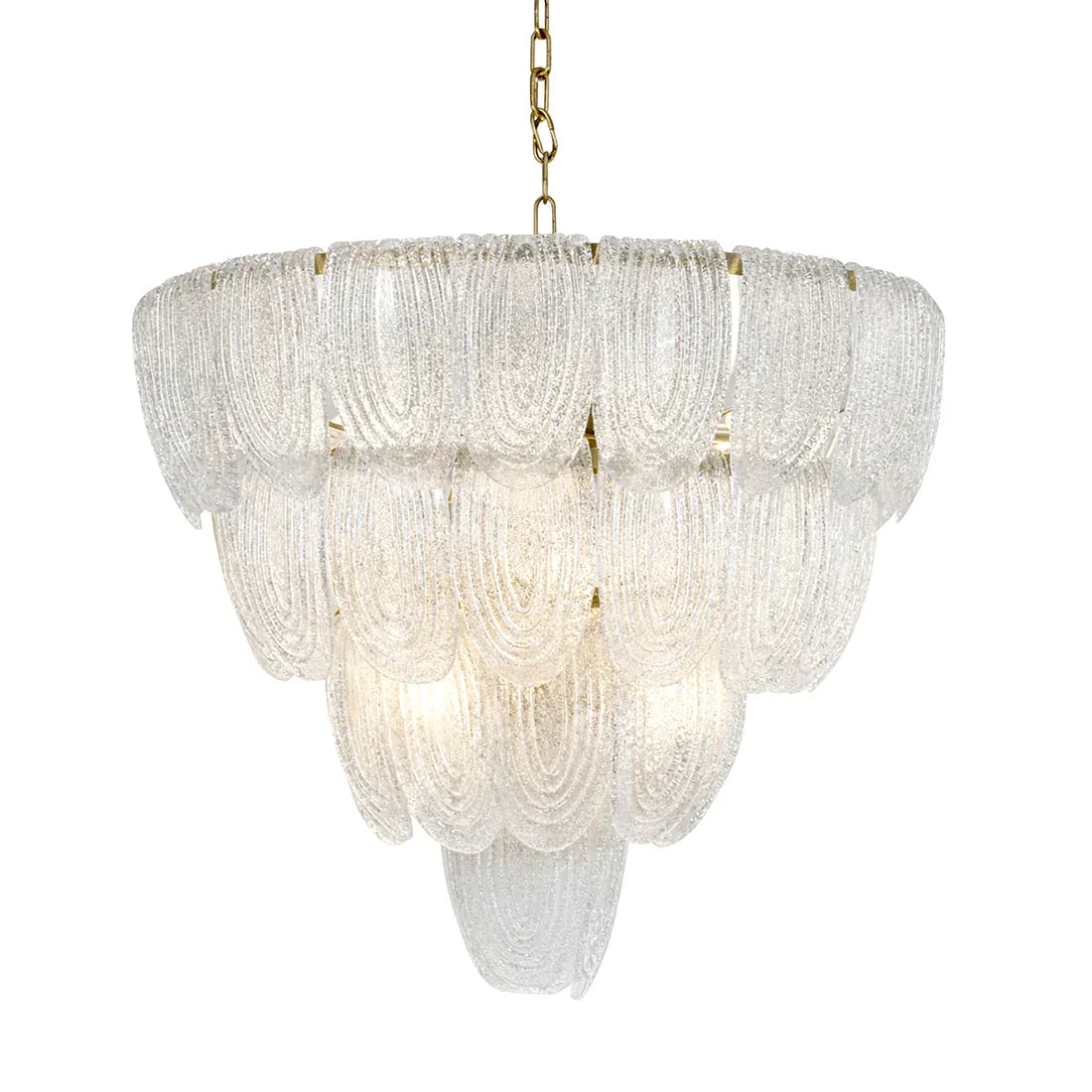 Murano-Style Tiered Glass Chandelier - Studio White Background Isolated Tiered Spec Lit | HoaiLamp