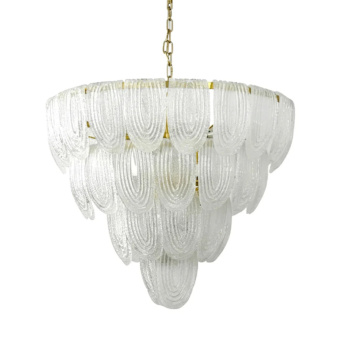Murano-Style Tiered Glass Chandelier - Studio White Background Isolated Tiered Spec Unlit | HoaiLamp