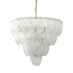 Murano-Style Tiered Glass Chandelier - Studio White Background Isolated Tiered Spec Unlit | HoaiLamp