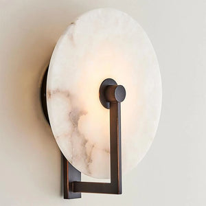 Natural Alabaster Disc LED Wall Sconce - Rustic Modern Natural Stone | HoaiLamp